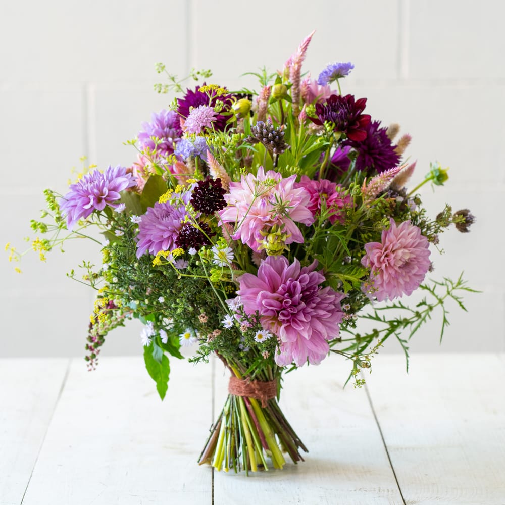 Large size bouquet bunch of natural seasonal flowers