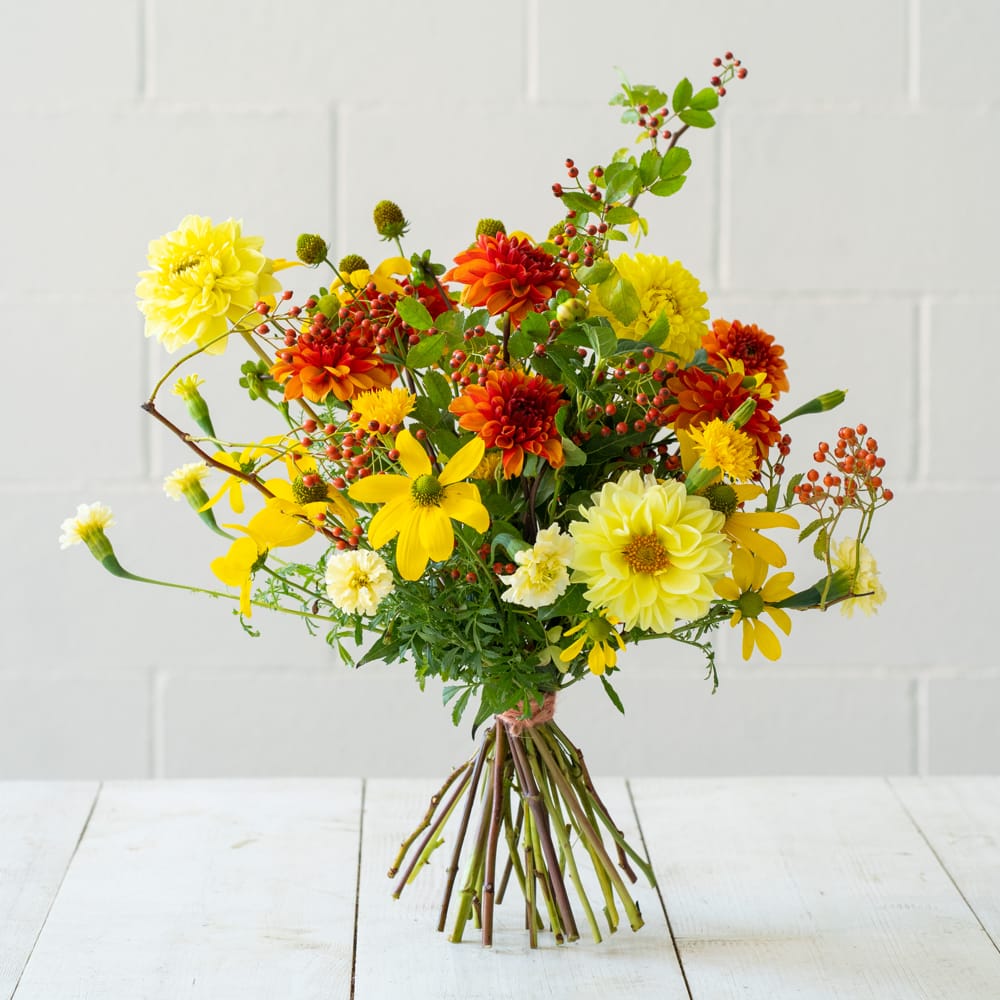 Medium size bouquet bunch of natural seasonal flowers